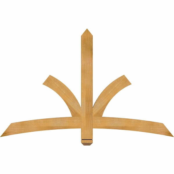 Ekena Millwork Davenport Rough Sawn Timber Gable Bracket, Western Red Cedar, 60"W x 38"H x 2"D x 4"F, 15/12 Pitch GBW060X38X0204DAV00RWR - main